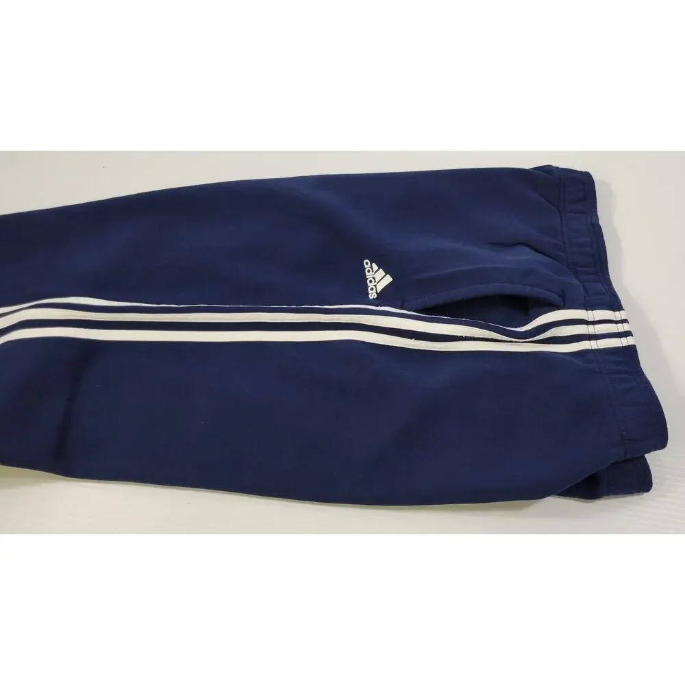 I9) Adidas Sportswear Men Fleece Tracksuit Navy Blue Hooded Sweatshirt Pants 2XL
